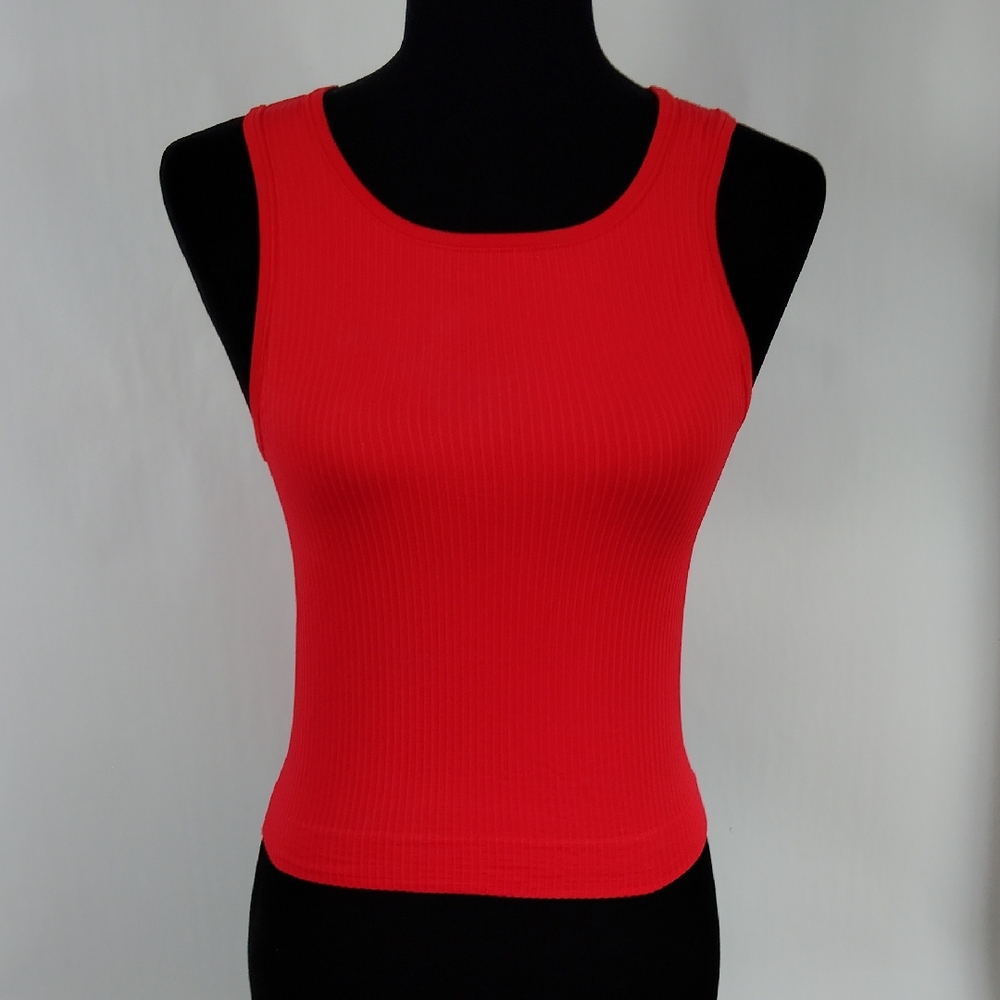 Anthropologie The Reegan Crew Neck Crop Racerback Seamless Tank Top
